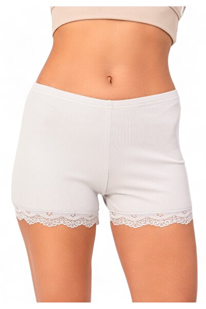 KOTA Σορτσάκι γυναικείο Rib Lace - Γκρι