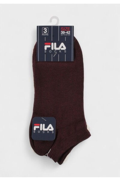 FILA Σοσόνια Unisex Invisible Plain 3 Pack -Milky - Burgundy - Πολύχρωμο