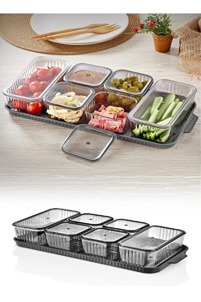 Cazoria 6-Piece Acrylic Square Breakfast Set with Lid