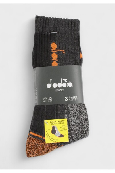 Diadora Κάλτσες Work Socks Ανδρικές Multicolor – Σετ 3 Ζευγάρια - Πολύχρωμο