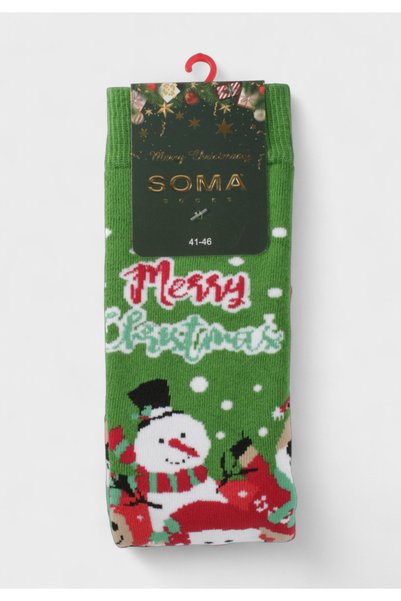 Soma Χριστουγεννιάτικες Κάλτσες Socks “Merry Christmas Snowman” – Πετσετέ, Βα...