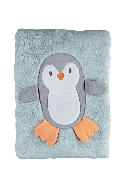 Bibaby Κουβέρτα βρεφική Cute Penguin Mint - Γαλάζιο