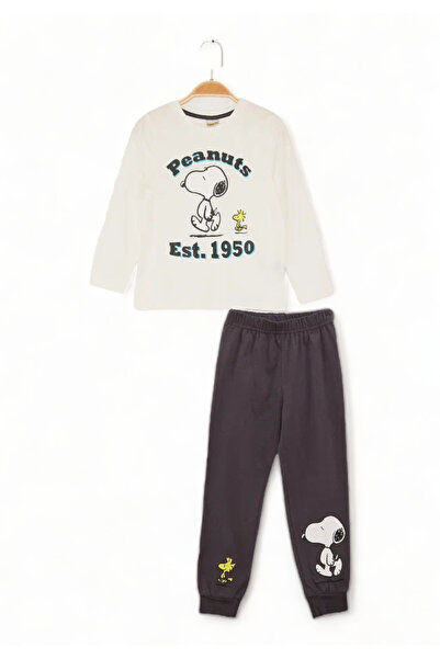 Çimpa Παιδικο Σετ για Αγόρι Homewear Cimpa Snoopy Εκρου Γκρι - Εκρού
