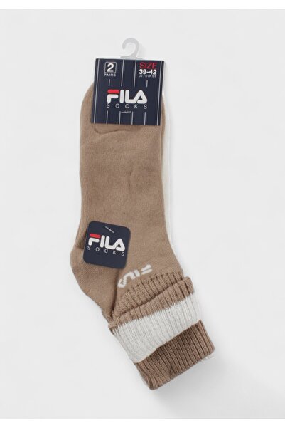 FILA Γυναικείες Αθλητικές Κάλτσες Σετ 2 Ζευγάρια Μπεζ & Λευκό - Πολύχρωμο