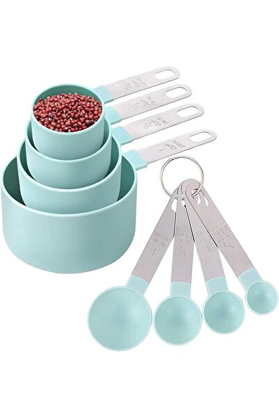 Nnewvante 8 Pcs Measuring Cups and Spoons Set, Stackable Stainless Steel Hand...
