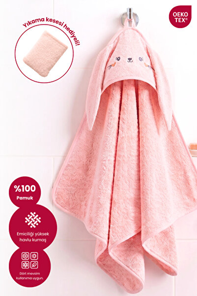 Bebekevi Kapüşonlu Bebek Banyo Havlusu %100 Pamuk Bebek Havlu OEKO-TEX® Havlu...