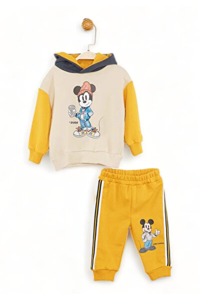 Çimpa Βρεφικό σετ φόρμας με κουκούλα Cimpa με τον Mickey σε Μπέζ-κίτρινο της ...