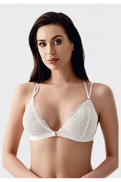 NEWBRA LINGERIE Δαντελένιο Σουτιέν Brallet B Cup New Bra Εκρού
