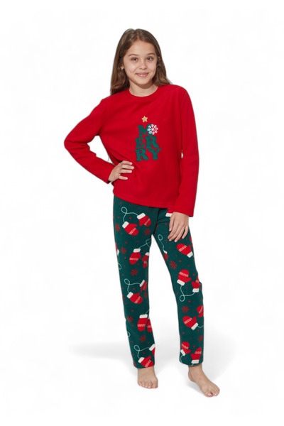 SeXen Πιτζάμα παιδική Fleece Christmas Tree - Κόκκινο