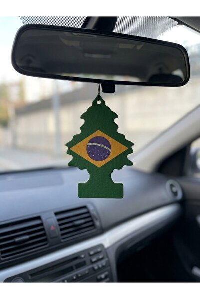 moto print Brezilya Bayraklı Ağaç Oto Kokusu - Uzun Süreli Kalıcı Araba Kokus...