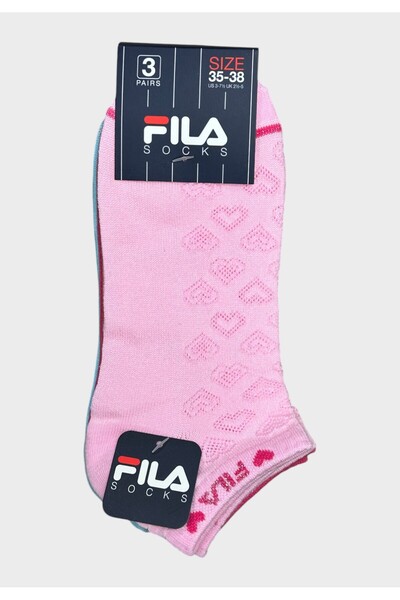 FILA Παιδικές Κάλτσες 3-Pack με Καρδιές Χαμηλές Αθλητικές - Πολύχρωμο