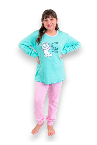 Nina Club Πιτζάμα παιδική Marie Cat Light Blue - Γαλάζιο