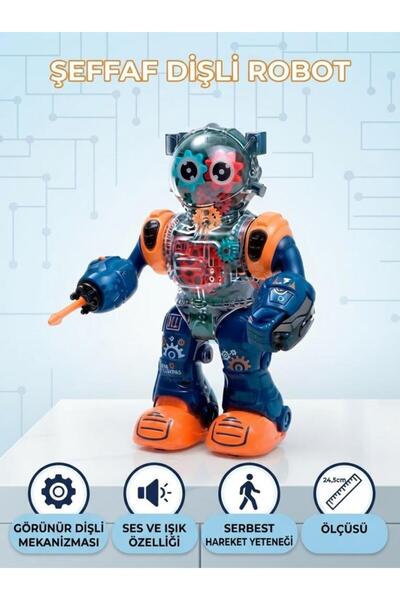 Tıfıl Toys Şeffaf Dişli Mekanizmalı, Işıklı, Sesli, Hareketli ve Ok Atan Eğit...