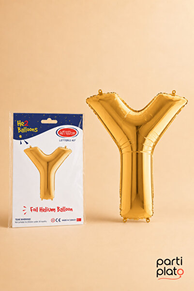 He2 Balloons Gold Foil Balloon Letter Y 40 Inch 102 Cm, Helium Compatible Gol...