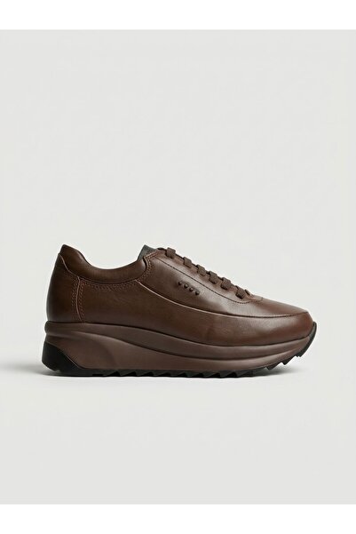 Mammamia D26Ka-3390 Genuine Leather with Rubber Laces 5cm Padded Sole Daily S...