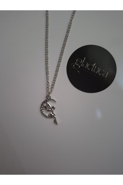 glactuca craft Fairy on the Moon Fairy Charm Necklace Y2K