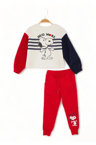 Çimpa Σετ Φόρμα βαμβακερή Cimpa με τον Snoopy με fleece μανικια - Πολύχρωμο
