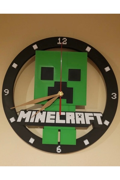 Vuslat Hediyelik Minecraft duvar saati 23 cm çap