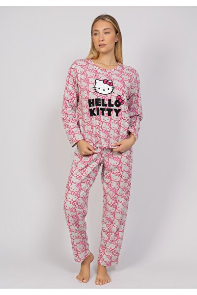SeXen Πιτζάμα γυναικεία Hello Kitty Pink & Grey - Ροζ