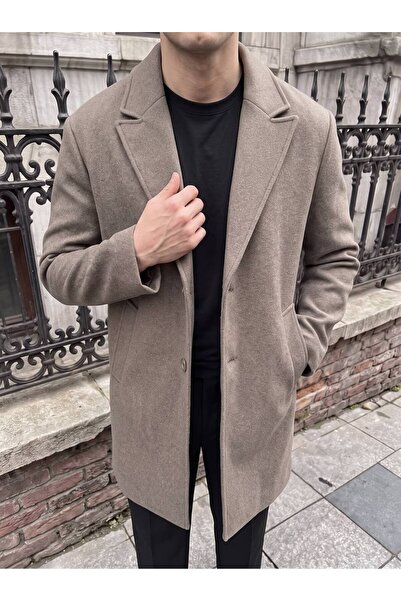 Gambocci Men's Oversize Long Stamp Coat