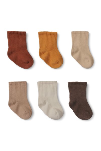 Biorganic Κάλτσες Bebe από οργανικό βαμβάκι Sand Colors 6 Τεμ - Πολύχρωμο