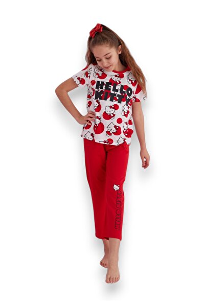 Siyah İnci Πιτζάμα παιδική με μακρύ παντελόνι Hello Kitty Fresh Morning - Κόκ...