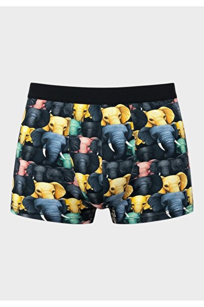 Berrak Ανδρικό Boxer Εφαρμοστό Elephant Print – 95% Βαμβάκι 5% Λύκρα - Πολύχρωμο