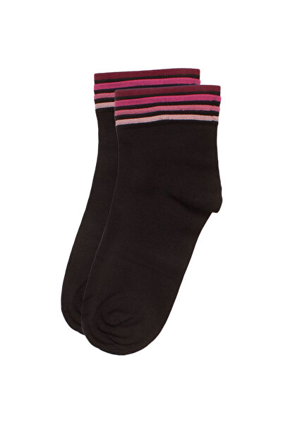Pro Socks Κάλτσες γυναικείες Modal Soft ημίκοντες Colors - Μαύρο - Φουξ