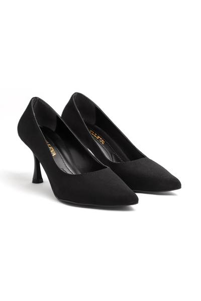 PELLEVA Women's Pointed Toe 8 cm New Trend Heeled Closed Stiletto Full Mold Classic Heeled Shoes