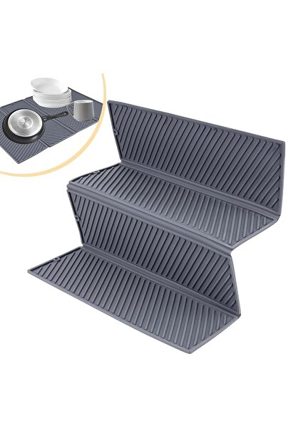 AZONEE Silicone Dish Drying Mat, Hot Pads for Kitchen Counter, Four-Fold Fold...