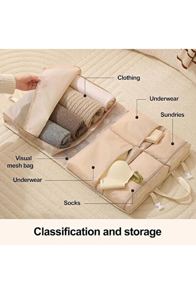 KASTWAVE Travel Clothes Organizers, Packing Cubes, Clothing Storage Bags, Compression Packing Bags with 5 Zip