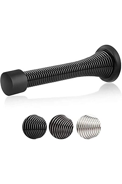 KASTWAVE 12 Pack Black Spring Door Stops - 3-1/8" Heavy Duty Flexible Spring ...