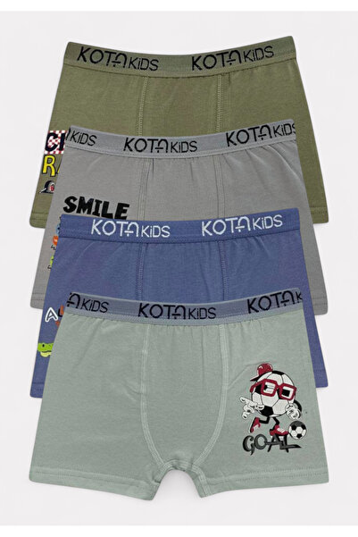 KOTA Εσώρουχα Boxer για αγόρι με εξωτερικό λάστιχο βαμβακερά σε οικονομικό πα...
