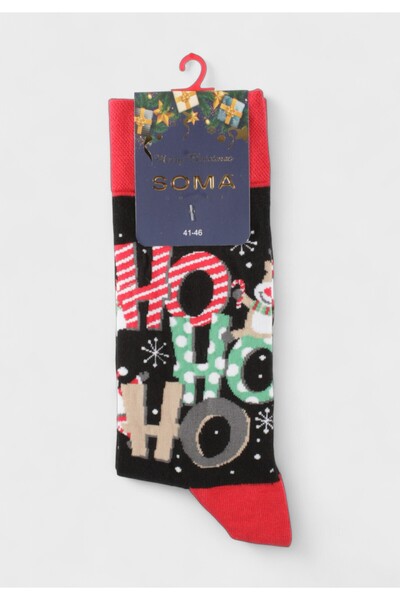 Soma Χριστουγεννιάτικες Κάλτσες Socks "Ho Ho Ho Christmas”" - Μαύρο