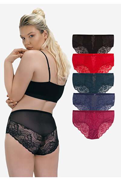 Cottonhill Σλιπ Plus Size με δαντέλα Eliot 5 Τεμ. - Πολύχρωμο