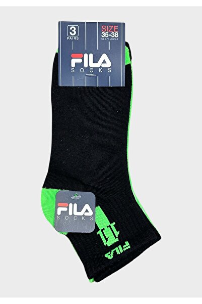 FILA Παιδικές Κάλτσες Αγοριών Ημίκοντες 3pack Μαύρο/Λευκό/Πράσινο - Πολύχρωμο
