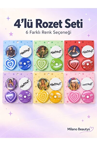 MİLANO BEAUTYS MANİFEST Design ÇANTA Rozet Seti
