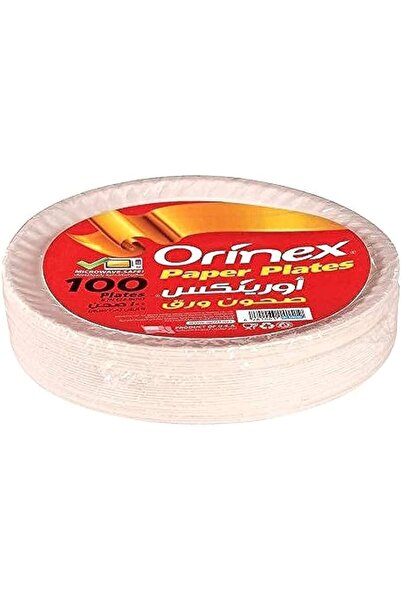 Orinex Paper Plates, 100 Pieces, White