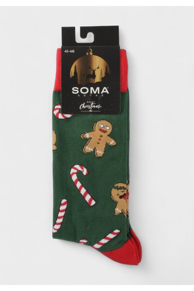 Soma Χριστουγεννιάτικες Κάλτσες Socks "Gingerbread Delight" - Πράσινο