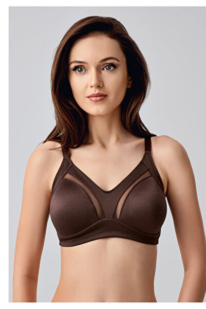 NEWBRA LINGERIE Γυναικείο Σουτιέν New Bra Basic C & D Cup Big Size Brown - Καφέ