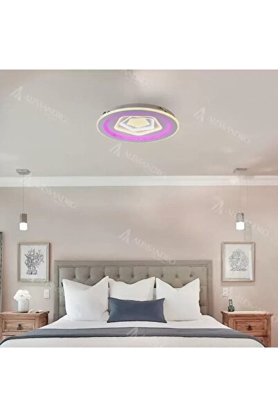 SELEXMO Lustra LED cu telecomanda MEIRA RGB, 180W, lumina Rece/Calda/Neutra, ...