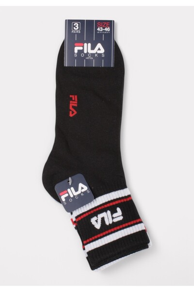 FILA Lifestyle Quarter Socks White/Black 3 τεμάχια - Πολύχρωμο
