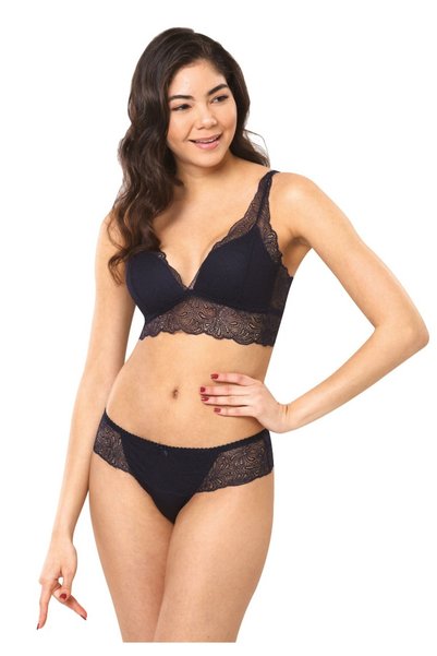 Norddiva Σετ Bralette τριγωνάκι με brazil - Μπλε Σκούρο