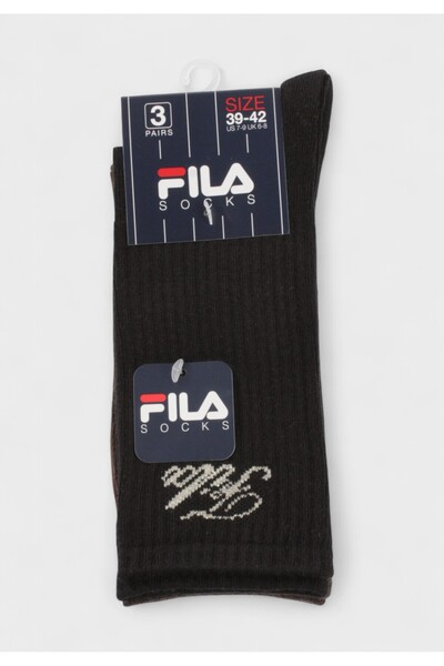 FILA Γυναικείες Κάλτσες σε Πακέτο 3 Ζευγάρια Μπορντό, Καφέ και Μαύρο - Πολύχρωμο