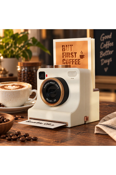 KLON Latte Art Camera – 4 Stencilli Manuel Coffee Art Kahve Süsleme Aparatı Kahve Köşesi Aksesuarı