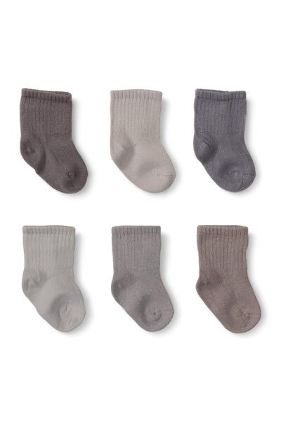 Biorganic Κάλτσες Bebe από οργανικό βαμβάκι Grey Colors 6 Τεμ - Πολύχρωμο