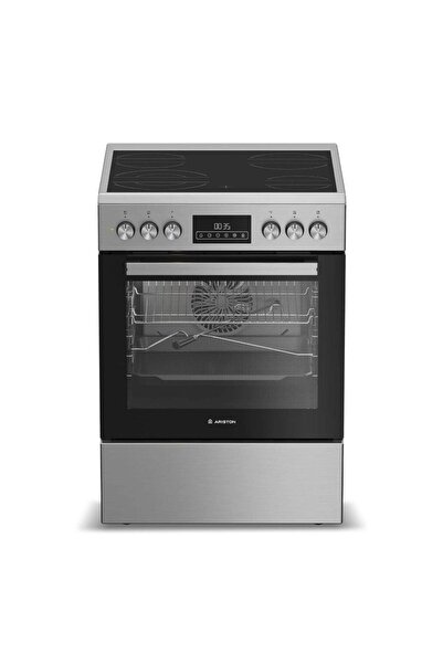 Ariston 60cm Full Glass Ceramic Electric Cooker Gray/Black