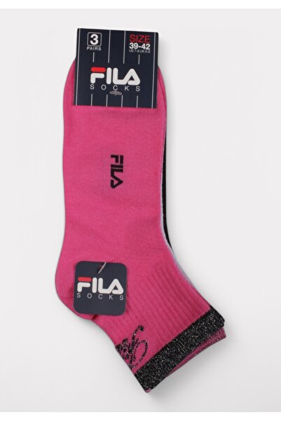 FILA Quarter Socks F6788 Fuxia - 3 τεμάχια - Πολύχρωμο