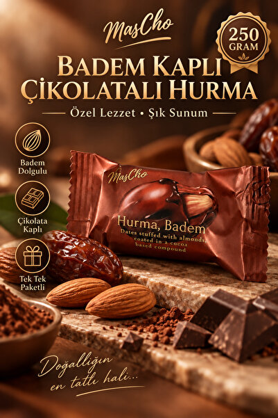İlkbenaldim Badem Dolgulu Sütlü Çikolata Kaplı Hurma | 250 Gram