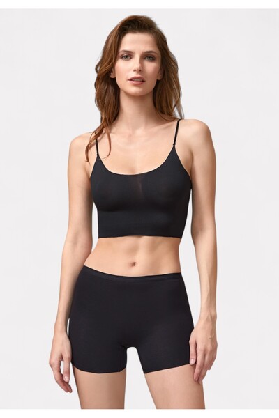 Berrak Boxer γυναικείο με μαλακό λάστιχο Laser Cut Seamless Black - Μαύρο